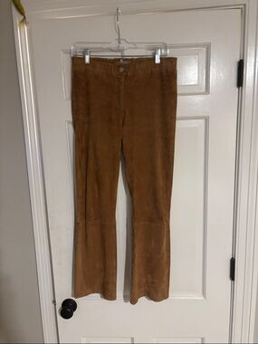 Hemisphere- Brown Suede Trousers - Women's Flared Pants.  Size 42.
